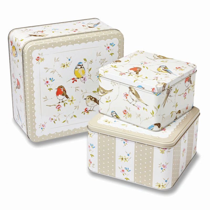 Dawn Chorus Set of 3 Square Kitchen Cake Tins